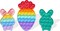3Pack Easter Bunny Carrot Pop Bubble Fidget Sensory Toys,Puzzle Popper Toy Pack,Great Gifts for Kids Boys and Girls Birthday Party Stocking Easter Basket Stuffers